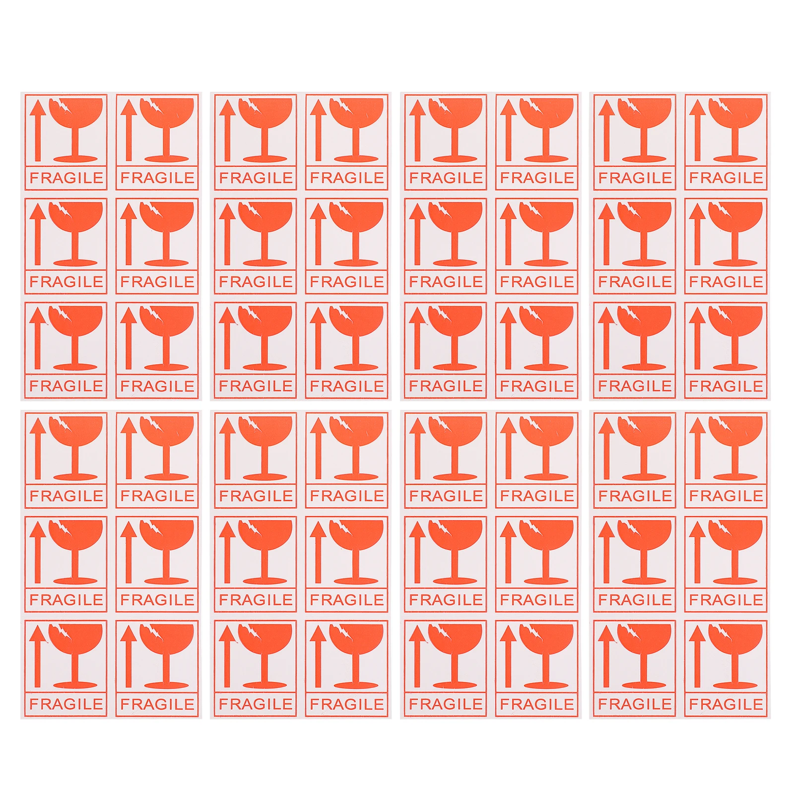 

258 Pcs Fragile Warning Stickers Packaging for Shipping Caution Up Label Red Adhesive