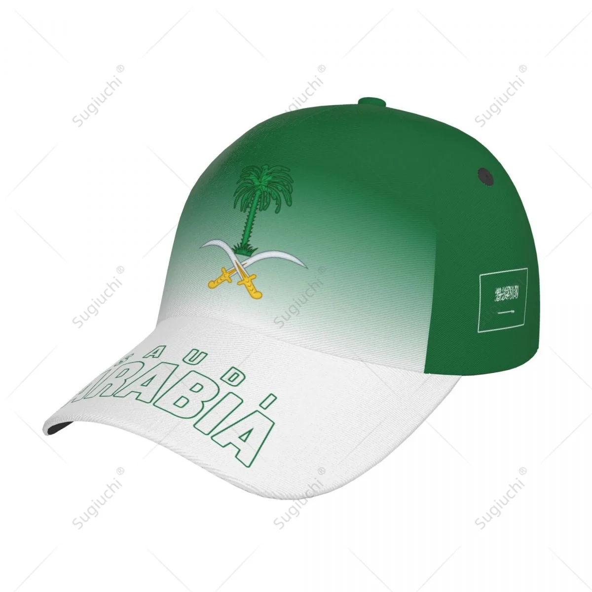 Unisex Baseball Cap Hat Saudi Arabia Flag Gradient Color 3D Printing for Tennis Outdoor Bike Bicycle Golf Baseball Sports Fans