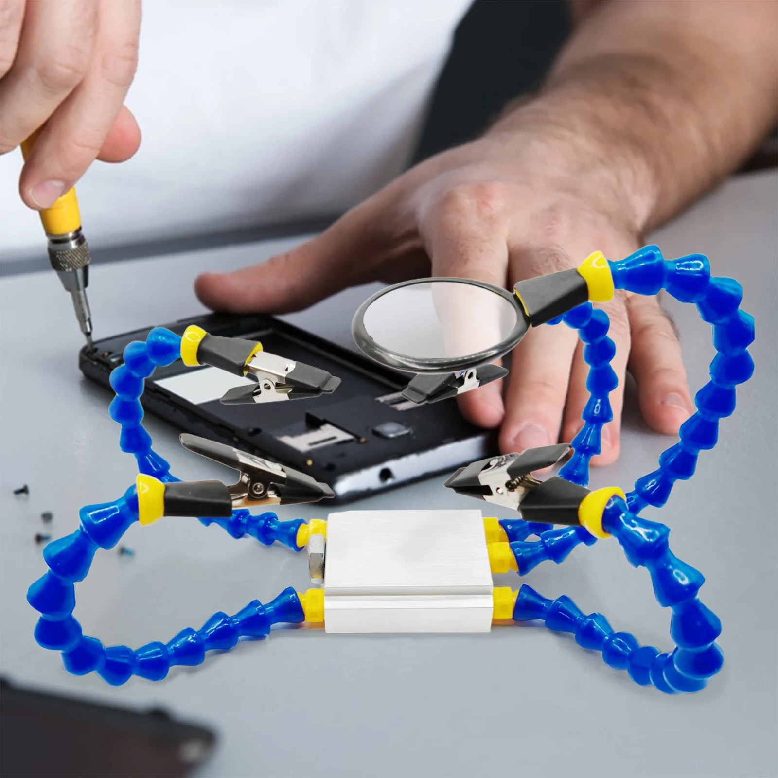 PCB Soldering Holder Adjustable 1/4In Thread Welding Auxiliary Tool Flexible Arms Soldering Tool for Soldering/Repairing Tools