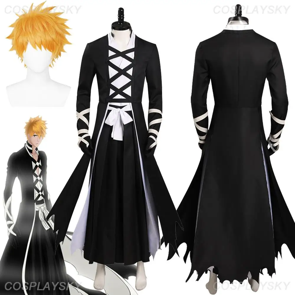 

Kurosaki Ichigo Cosplay Wigs Men Costume Anime Blieach Thousand-Year Blood War Fantasia Outfits Man Halloween Cloth Hair