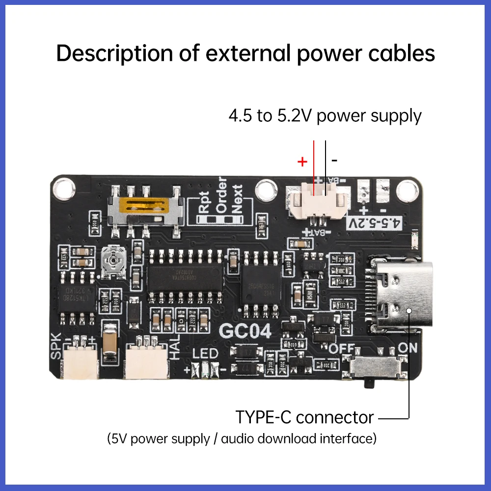 Recordable Sound Module MP3 8M WAV Button Control Music Voice Player Programmable Board with Speaker for DIY Greeting Card Gift