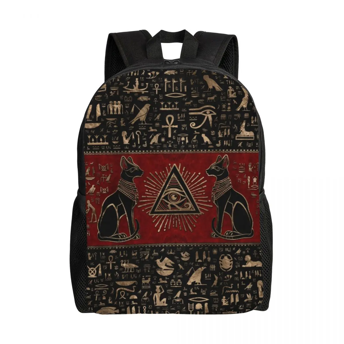 

Ancient Egypt Eye Of Horus Backpack for Women Men College School Student Bookbag Fits 15 Inch Laptop Egyptian Bastet Cat Bags