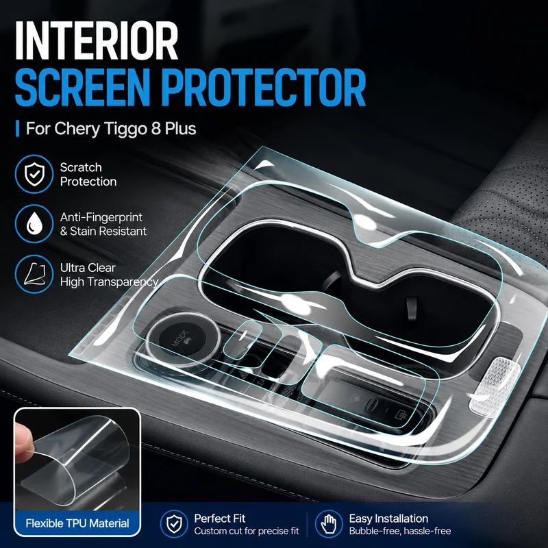 

Interior Screen Protector for Chery Tiggo 8 Plus - TPU Clear Film Car Accessories Easy Installation, Replacement Parts
