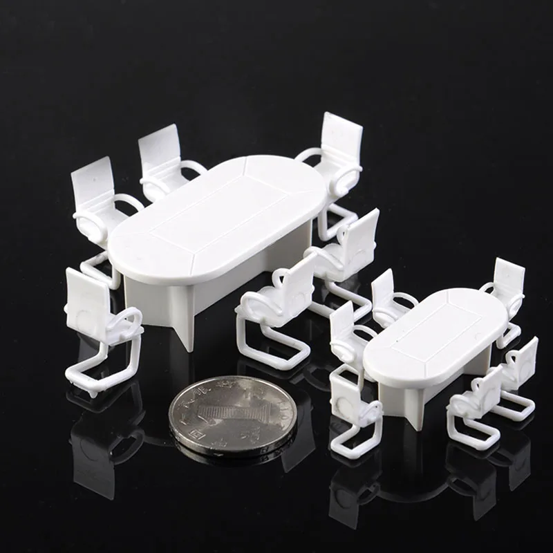 Scale 1:50 1:75 Simulation Office Conference Desk And Chair Set Plastic Model Sand Table Scene Layout Building Material Dioramas