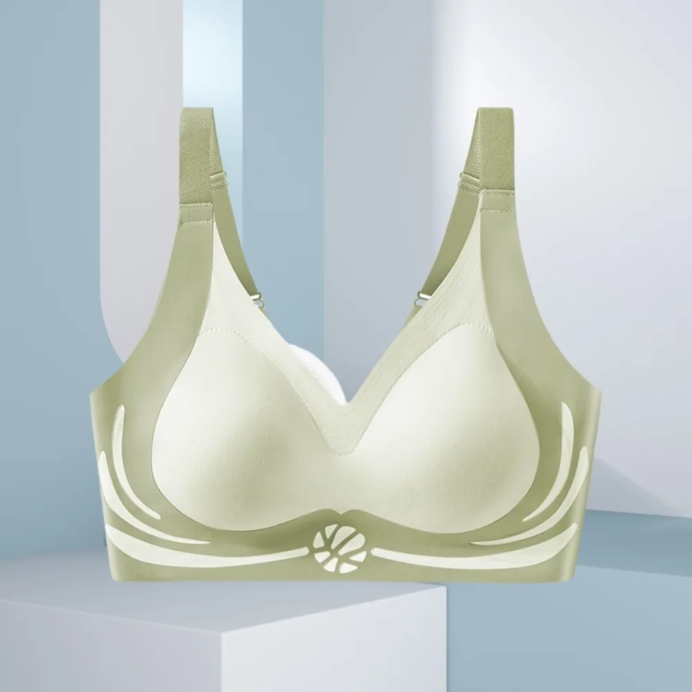 

Seamless Wireless Deep V Bra Shockproof Anti-sagging Brassiere for Women Close-fitting Gathered Breasts Push Up Underwear