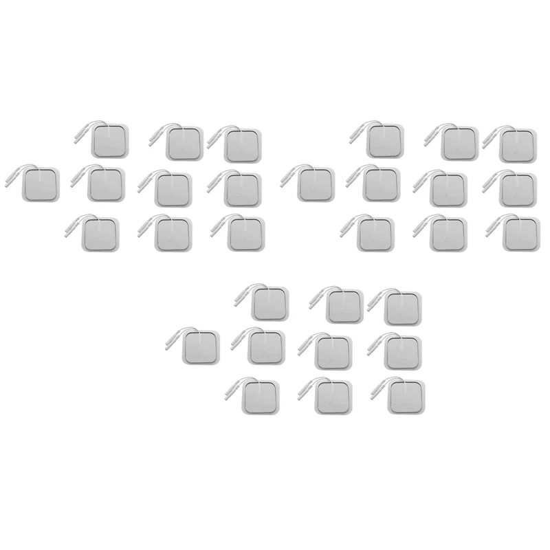 

60 шт. электродные подушечки для цифровой терапевтической машины Tens, самоклеящиеся многоразовые с вилкой 2 мм для Tens 3000