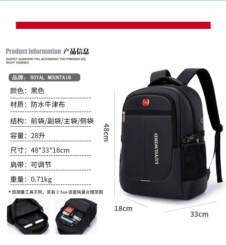 Large Capacity Minimalist Laptop Backpack for Men Business Commuter Travel Middle High School Students