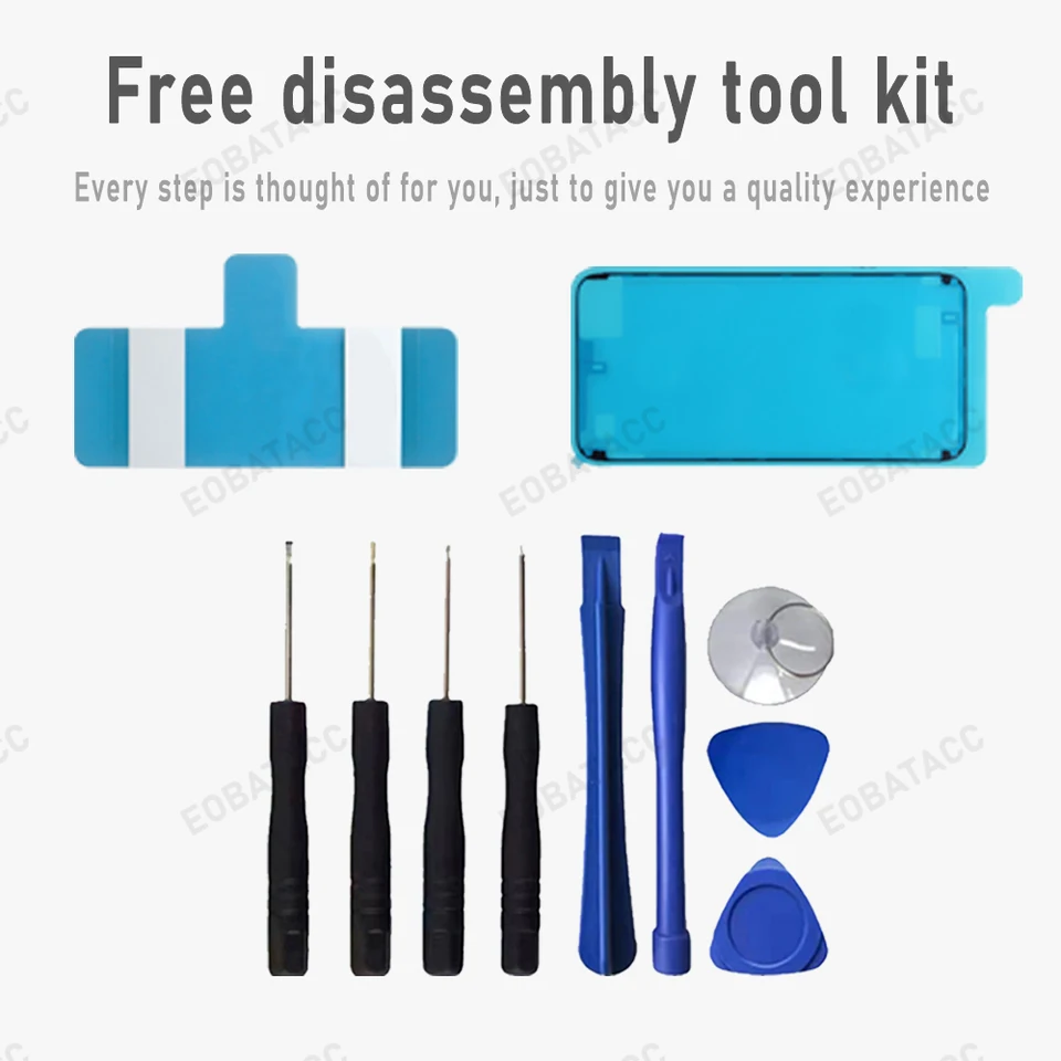 Batería de alta capacidad para iPhone X, XS, 11, 11 Pro, 12, 12 Pro, 13, 13 Pro, 14, 14 Pro Max, Mini, batería de repuesto con kit de herramientas de reparación 2