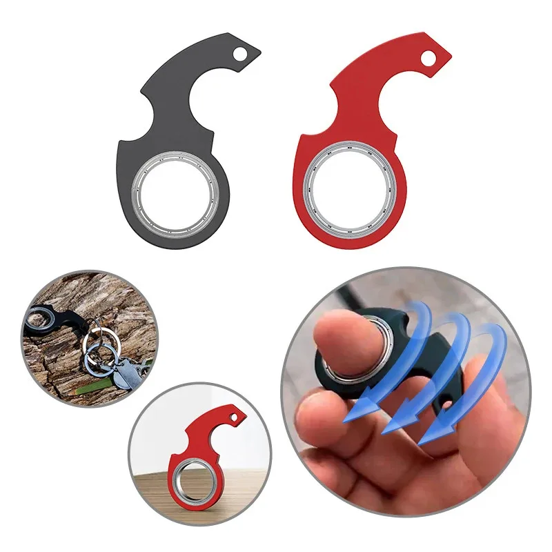 1-4Pcs Keychain Fidget Spinner Anxiety Stress Relief Toys Revolve Cool Keyring Relieving Boredom Birthday Gift for Adults Kids
