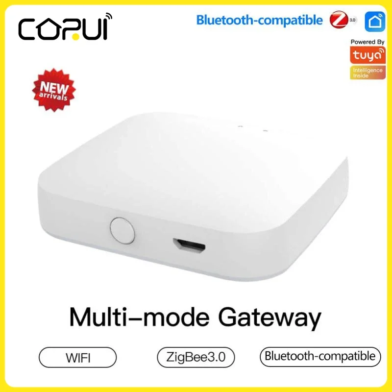 

Multi-mode Smart Gateway ZigBee WiFi Bluetooth Mesh Hub Work With Tuya Smart App Voice Control Via Alexa Google Home