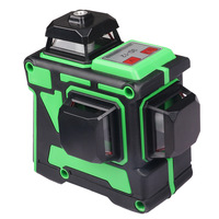 12 Lines 3D Green Laser Level Self-Leveling 360 Degrees Horizontal and Vertical Cross Lines Green Laser Line with Battery