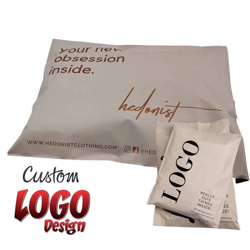 

Custom LOGO Printed Personalised Design Poly Shipping Mailer Delivery Courier Mailing Bag Mini Small Medium Big Nude Polymailer