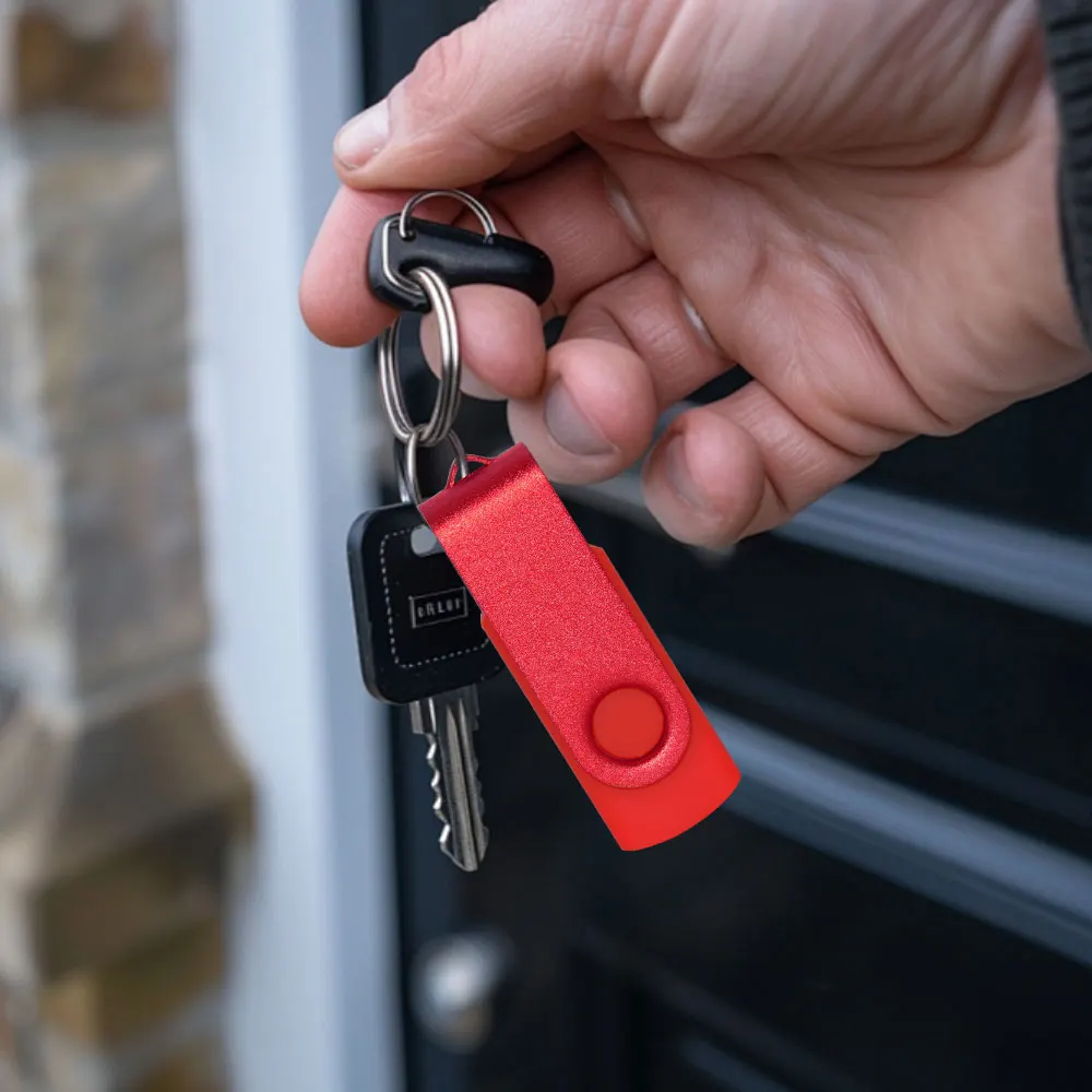 Mini unidad Flash USB 3,0 de alta velocidad, memoria giratoria de 128GB, llavero gratis, unidad de bolígrafo, 64GB, colgante rojo, disco U negro de 32GB