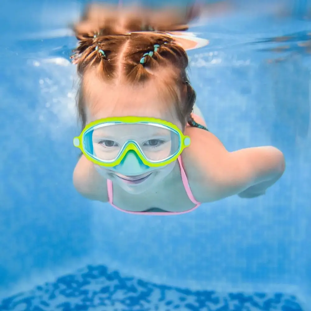 

Comfortable Anti-Fog Kids Swim Goggles Anti-Leak Anti-choking Swimming Goggles with Nose Cover Diving Mask Beach