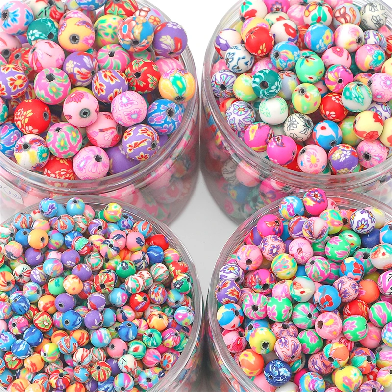 20/30Pcs 6/8/10/12mm Mixed Colors Round Clay Beads Polymer Clay Spacer Beads For Jewelry Making DIY Bracelet Earring Accessories