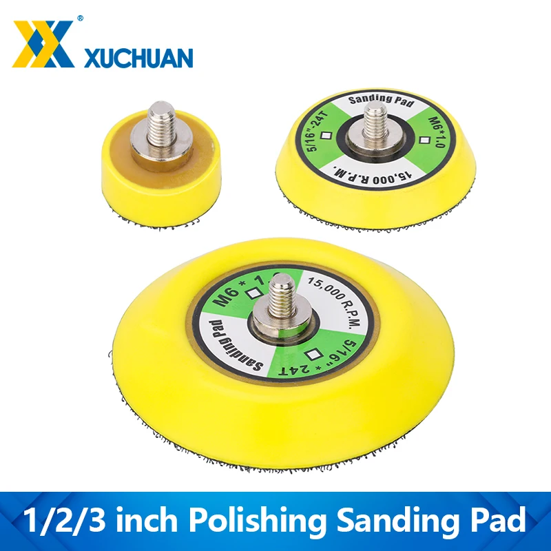 1/2/3 inch Backer Polishing Pad Hook & Loop Buffing Pad Sanding Disc for Electric Drill Polisher Grinder Grinding Tool