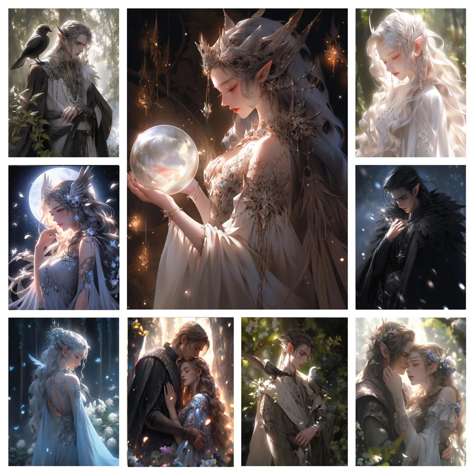 

Fantasy Forest Elf Diy 5d Diamond Painting 2023 New Diamond Embroidery Cross Stitch Full Mosaic Cartoon Girl Couple Home Decor