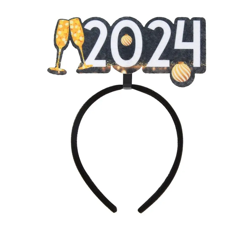 

Sequin 2024 Happy New Year Headband Tinsel Letter Christmas Headpiece Crown Hair Hoop Christmas Supplies New Year Headdress