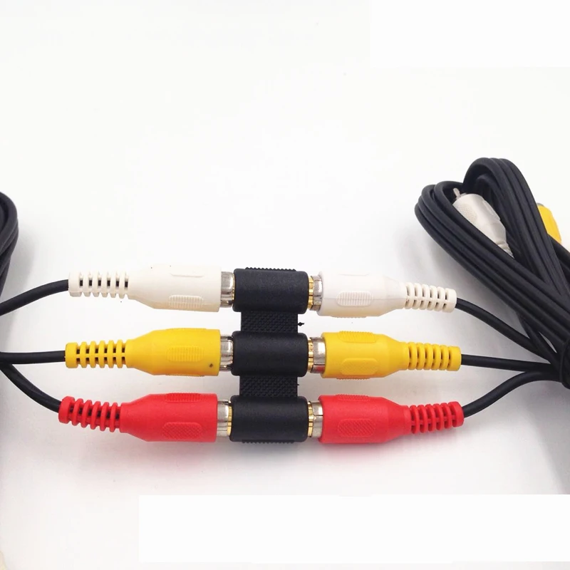 Conector de áudio e vídeo multifuncional 3 rca av acoplador mini 3rca fêmea para fêmea soquete adaptador conversor de extensão