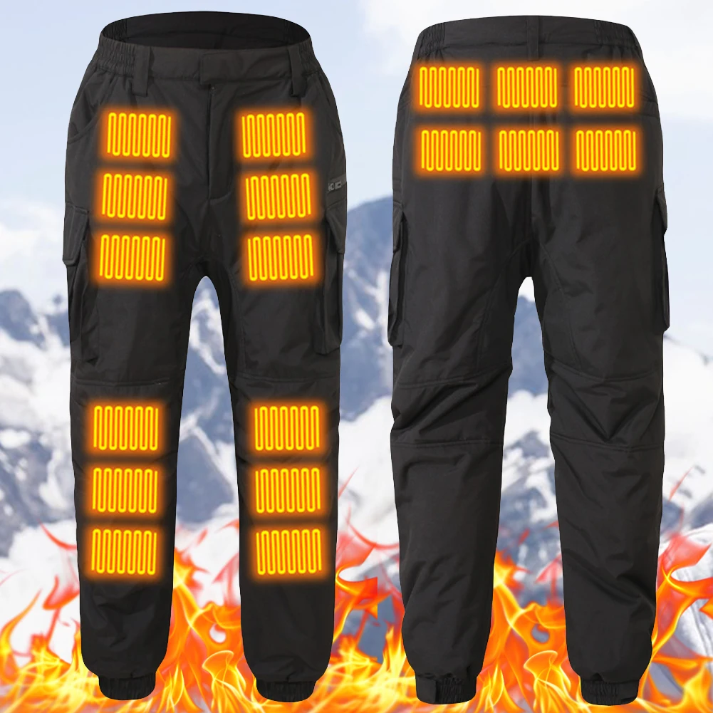 18 Zones Heating Pants Motorcycle Heated Trousers Outdoor Winter Thermal Cargo Pants Man Woman Hiking USB Electric Heated Pants