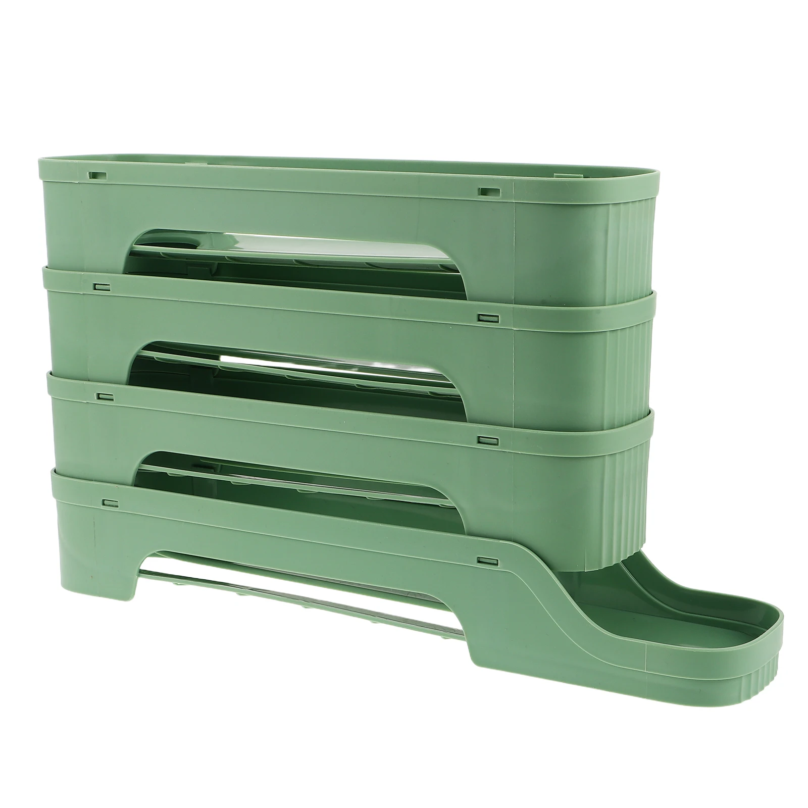 حاوية تخزين مكونة من 4 طبقات لتوفير مساحة الثلاجة لباب الثلاجة، صينية حامل بلاستيكية، صندوق قابل لإعادة الاستخدام، منظم الثلاجة،