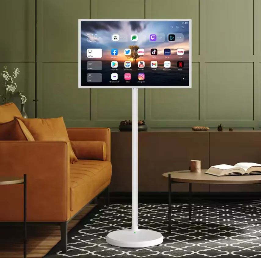 Pantalla portátil de 27 pulgadas Android Smart Online TV HD pantalla táctil retroiluminación LED 120Hz actualización para estudio trabajo entrenamiento juegos