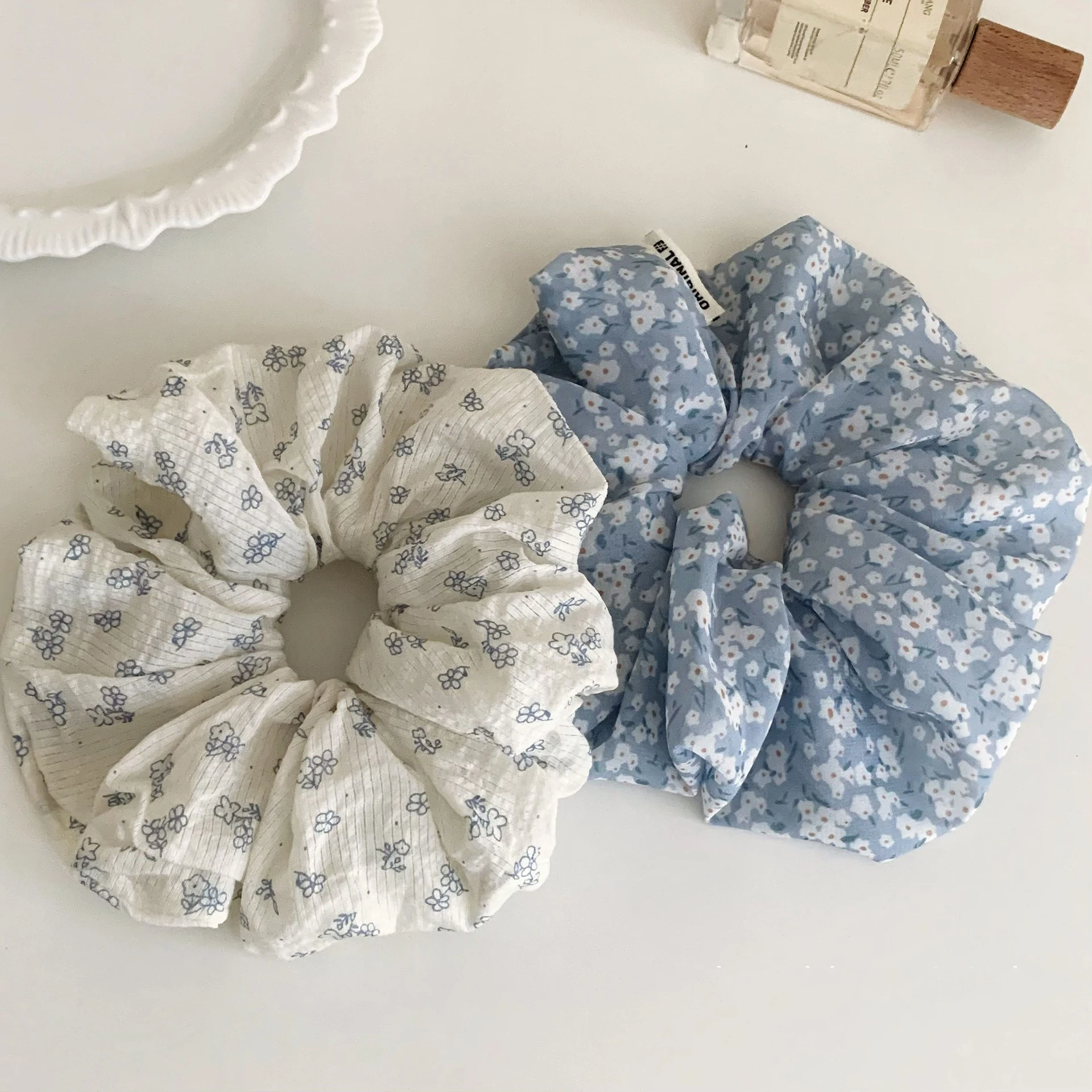 1/2 قطعة Scrunchie الأزهار نمط داينتي زهرة حساسة يطبع الكمال اليومية عادية لطيف تصفيف الشعر الساحرة إكسسوارات الشعر #1