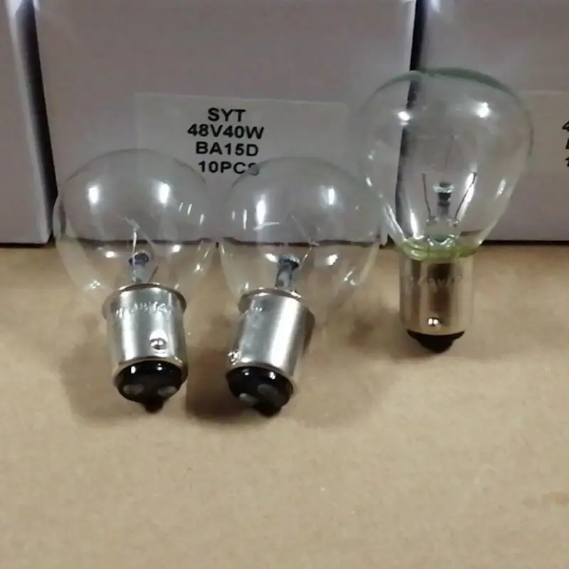10Pcs BA15D 48V 56V 40W Patlite Caution Beacon Bulb Warning Light Bulb Komatsu Tcm Toyota Forklift Annunciation Lamp Bulb