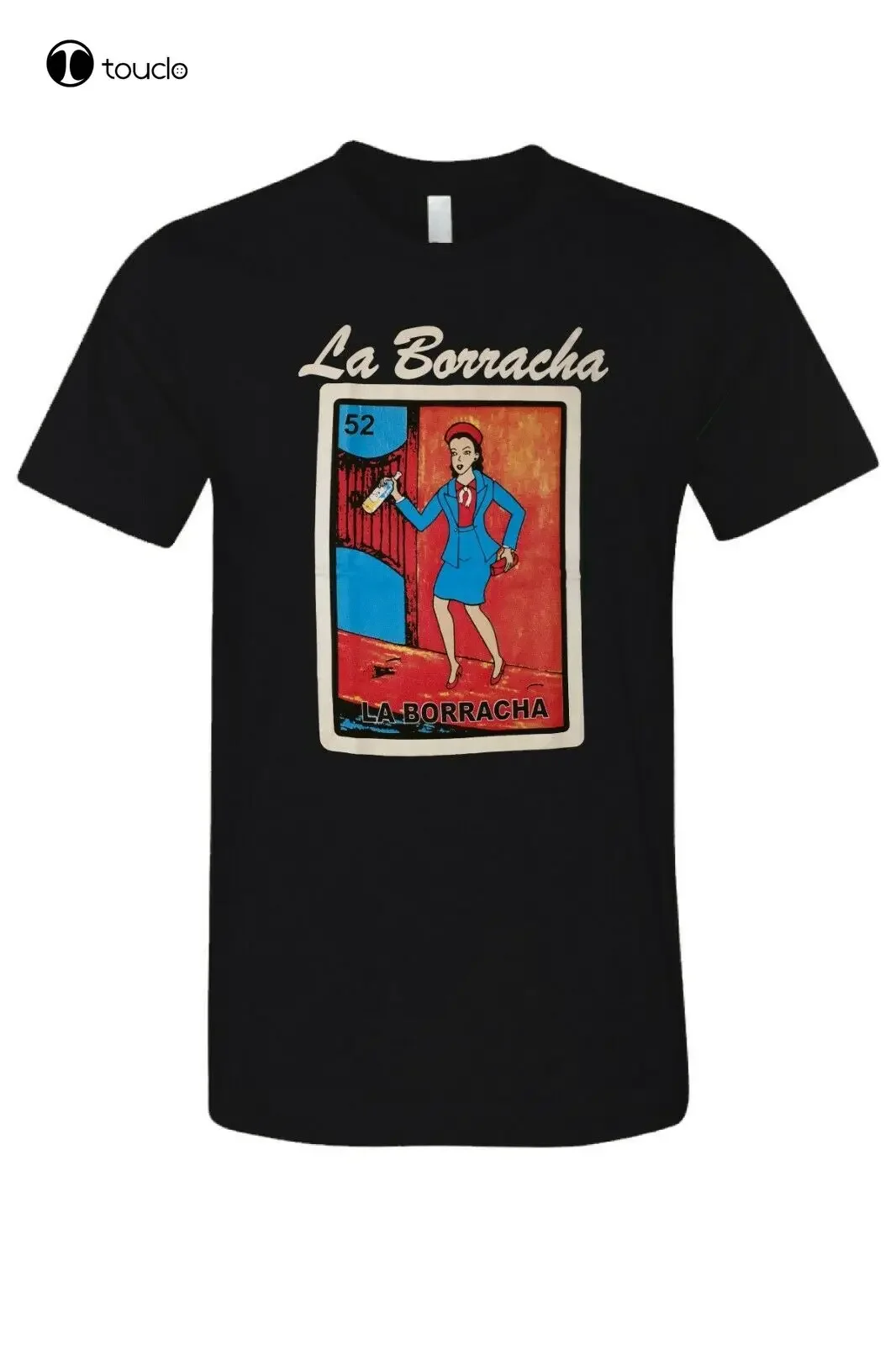 La Borracha Loteria camiseta de Bingo mexicano novedad divertida camiseta de algodón negro nuevas camisetas para hombres