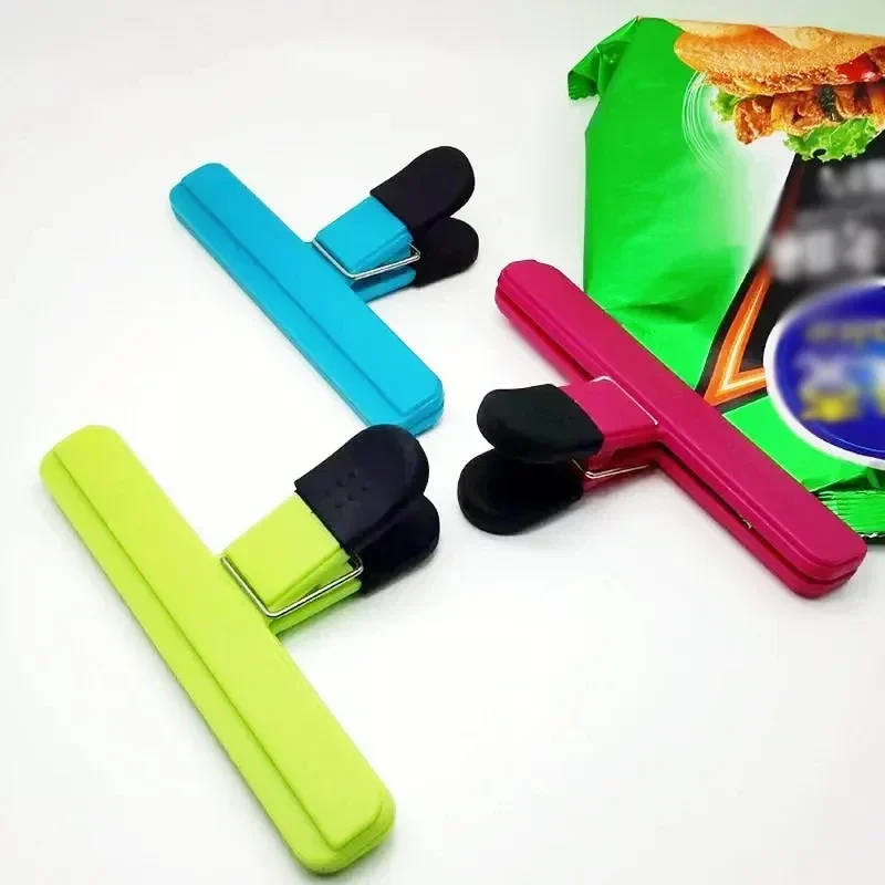 Portable Kitchen Storage Food  Travel Plastic Tongs  Snack Seal Sealing Bag Clips Sealer Clamp Storage Tool Kitchen Accessories