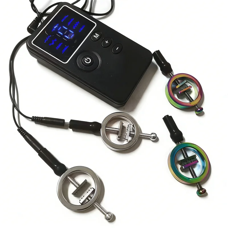 Clipes de Metal para Mamilos com 8 Modos de Choque Elétrico, Estimulação e Massagem, Brinquedos Sexuais para Mulheres e Casais