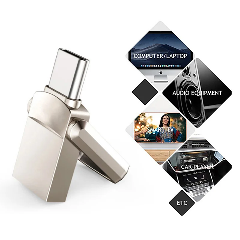 

2TB USB Flash Drive 3.0 Metal Pendrive 2 IN 1 OTG USB Flash Drives USB 3.0 Pen Drive Memory Stick Type C