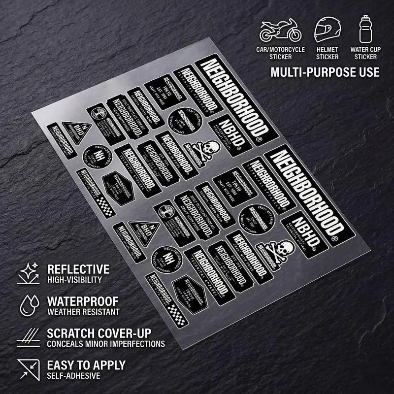 AliExpress bilibili N-nEiGhBoRhOoD-D Safety Reflective Waterproof Auto Decal Scratch Cover Stickers Universal For Bike Helmet Mug Refrigerator