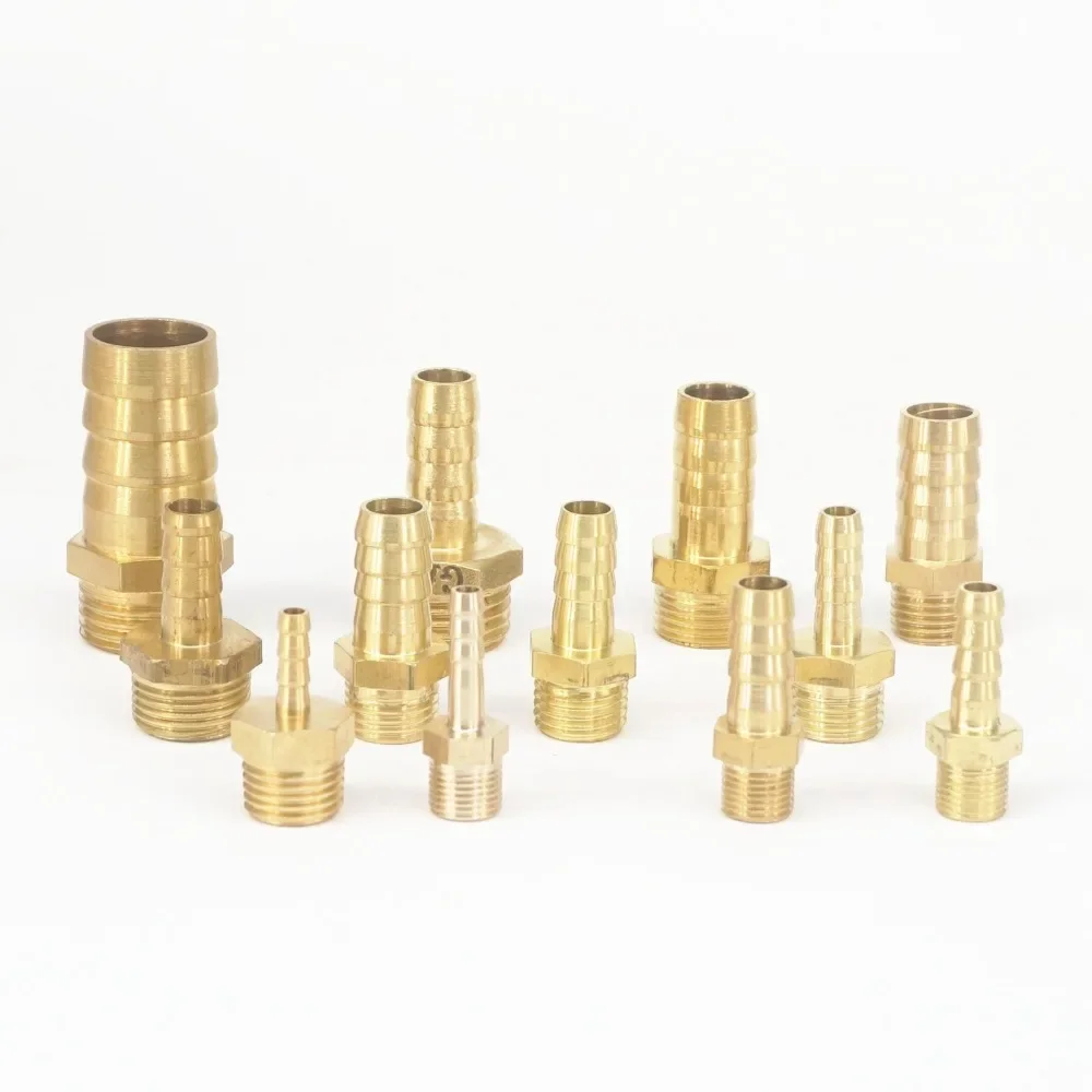 

2pcs Fit Hose I/D 4mm 6mm 8mm 10mm Barbed x 1/8" 1/4" BSPP Male Straight Brass Connector Pipe Fitting