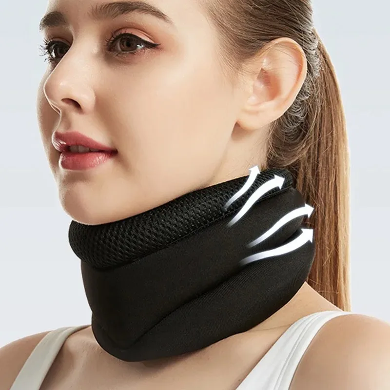 Neck Support Cervical Brace Adjustable Cervical Collar Soft Durable Foam for Relieve Cervical Pain Airplane Travel Nap Health