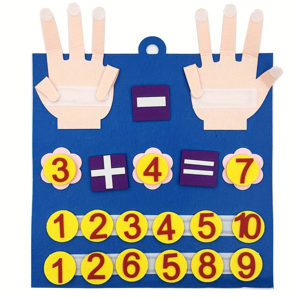 Kid Montessori Felt Finger Numbers Math Toys Children Counting Early Learning Educational Board For Toddler Teaching Aid