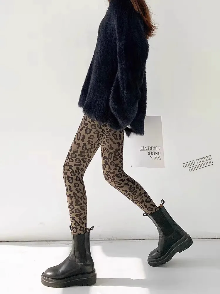 

Новые женские леггинсы для йоги с леопардовым принтом из ткани аркскин, с высокой талией, утягивающие живот, для фитнеса и спортзала, укороченные (7/8), базовый слой