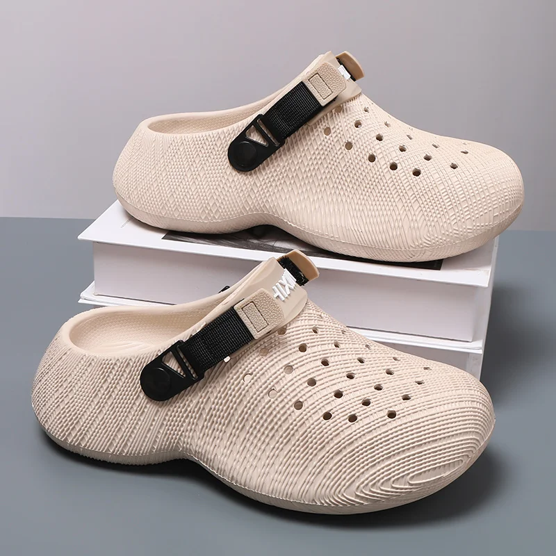 Men's Summer-Ready Chunky Sole Driving Beach Shoes 3D Texture Non-Slip Durable Comfortable Breathable Slip-On Sneakers