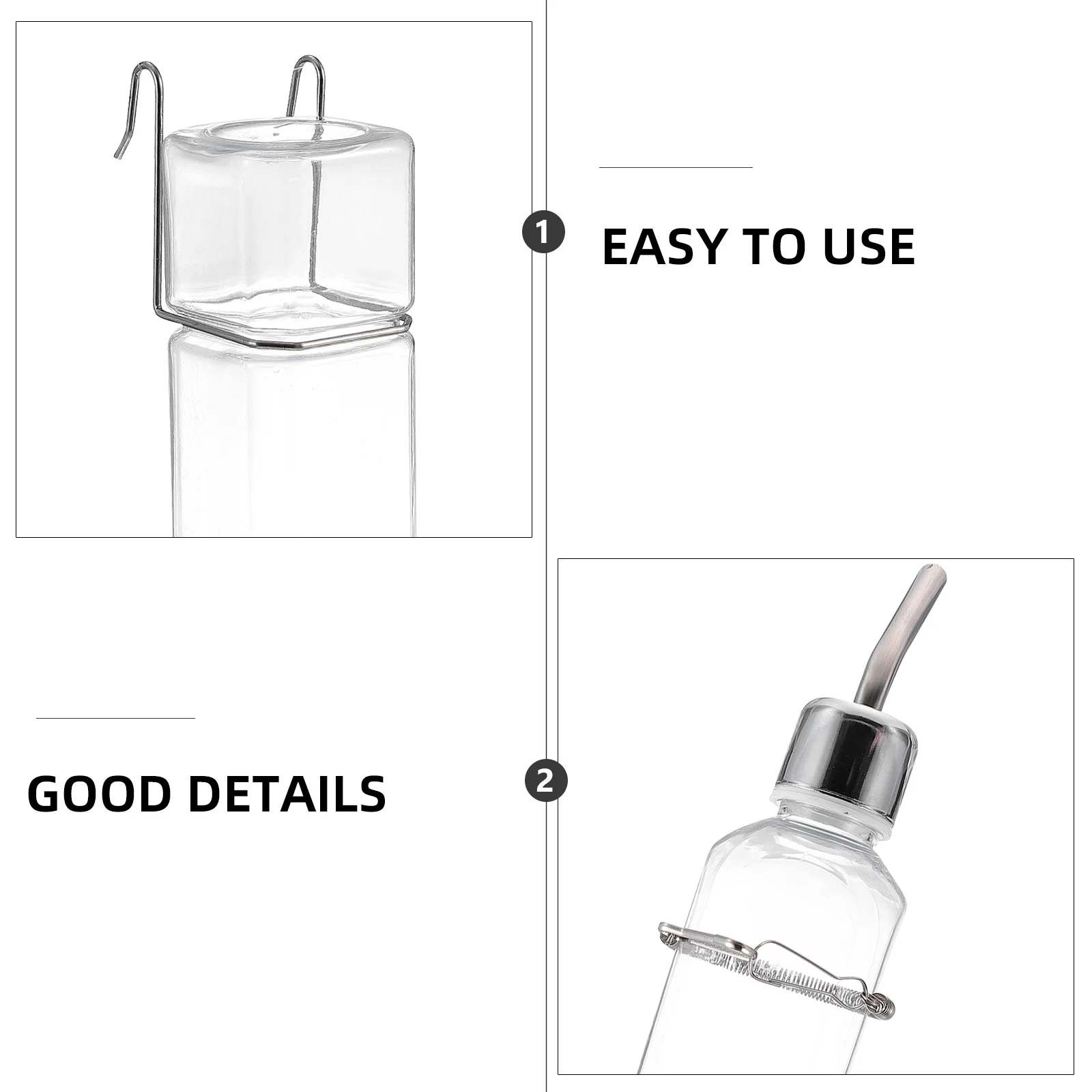 

2Pcs Leak Proof Pet Water Bottles Hanging Feeder Rabbit Water Fountain Small Animal Supply Pet Drinking Bottle