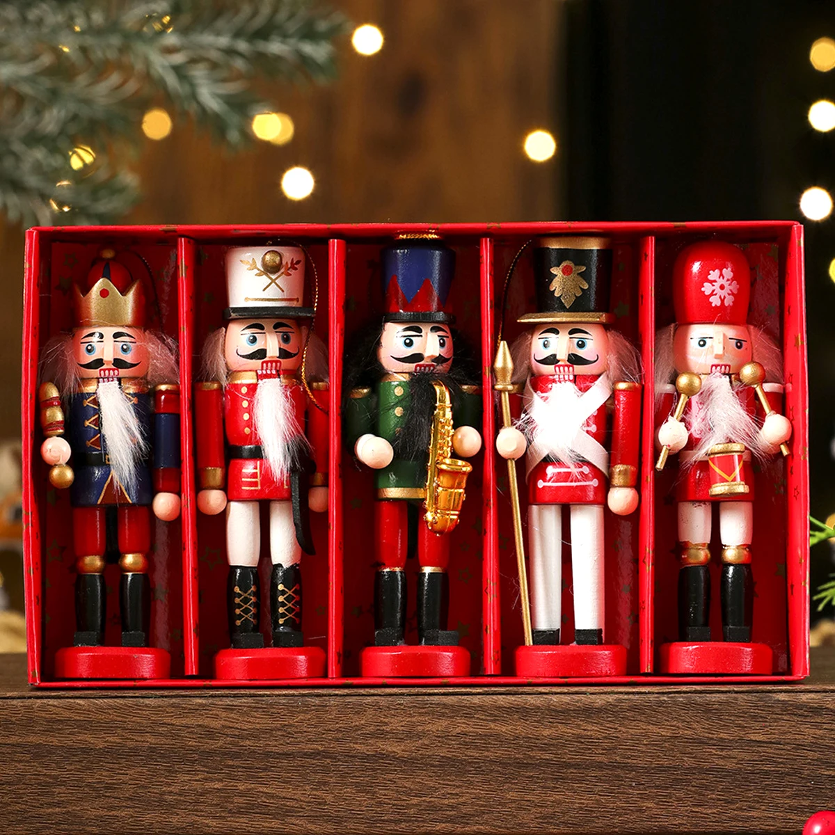 التماثيل المحمولة الجديدة دمية كسارة البندق رسمت الإبداعية الجندي دمية قلادة كسارة البندق الملونة دمية زينة عيد الميلاد