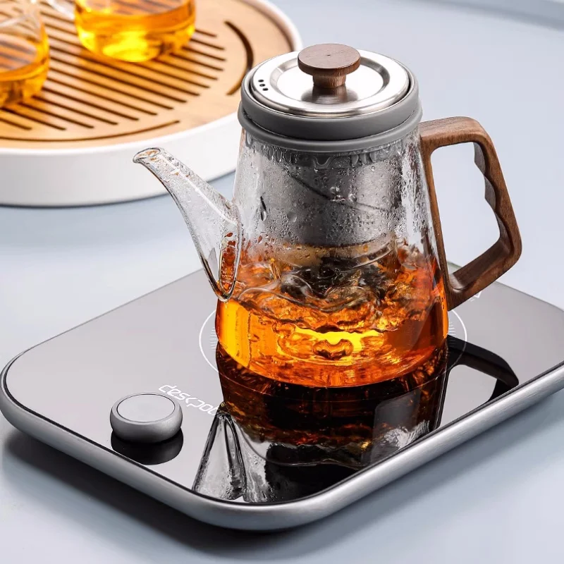 Top Pot Elegant Cup Tea Separation Lift Bubble Teapot Full Glass Office Electric Ceramic Stove Tea Maker Tea Set Infuser Teaware