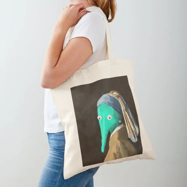 

Worm with a Pearl Earring Tote Bag tote bag woman handbag sacs de shopping Canvas stote bag