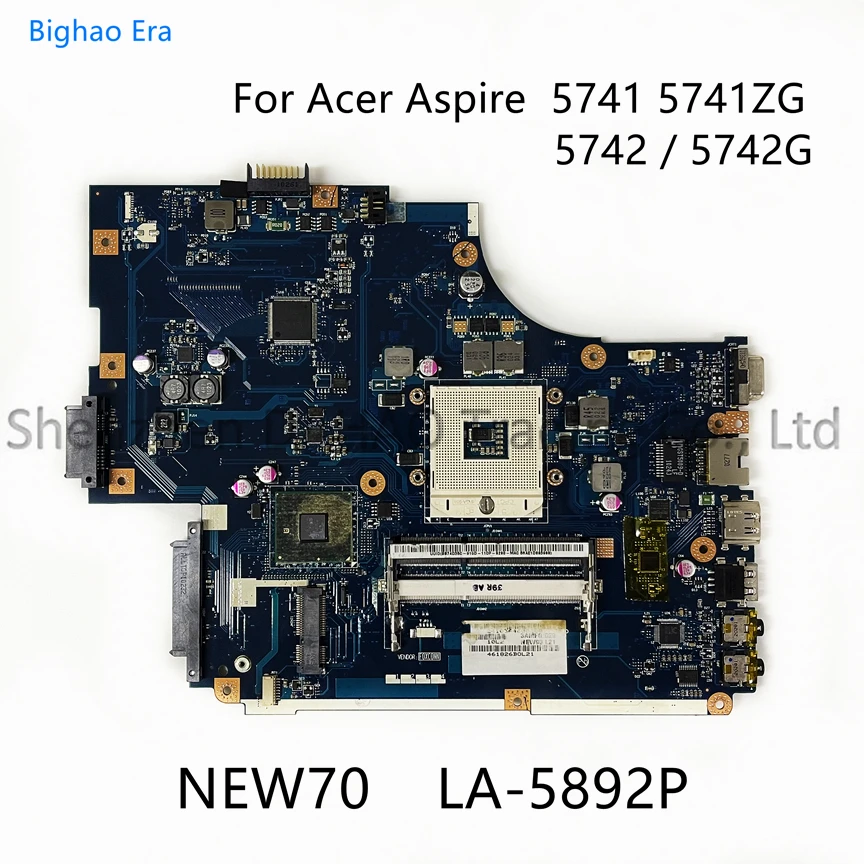 

NEW70 LA-5892P For Acer Aspire 5741 5741ZG 5742 5742G Laptop Motherboard With HM55 Chipset MBWJU02001 MBPSV02001 100% Tested