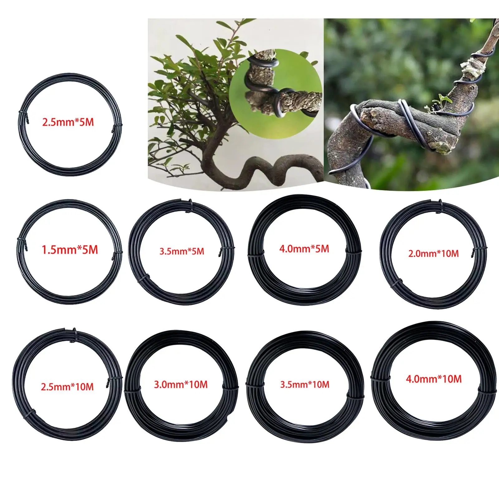 Bonsai Training Wire Flexible Adjustable Aluminium for Outdoor Balcony Lawn