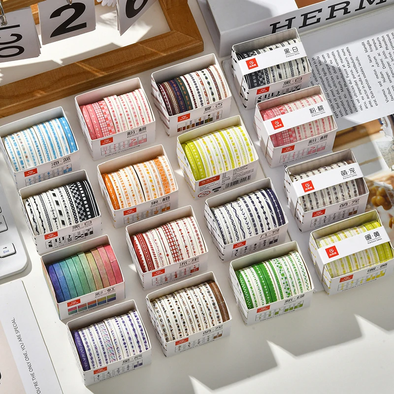 10 لفات سليم الأساسية اشي الشريط سكرابوكينغ لوازم اشي الشريط مجموعة قوس قزح سينتا لاصق الديكور مجلة مذكرات اشي أشرطة