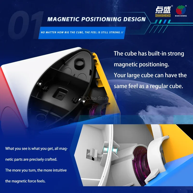 [ECube]DianSheng Ivy Googol Cube 9CM Magnetic Toys Magic Cube MoFangGe Maple Leaf Shape Speed Puzzle Turning Education Kids Toys
