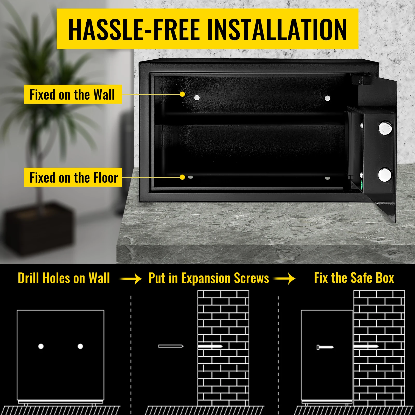 Vevor Verborgen Beveiliging Geld Opslaan Collecties Componenten Home Digitale Toetsenbord Elektronische Code Lock Storting Kluis