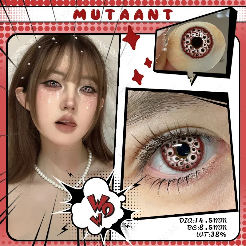 EYESHARE Cosplay Farbige Kontaktlinsen für Augen, jährliche Verwendung, Make-up, verrückte Halloween-Schönheit, rote Kontaktlinsen, Augenkosmetik – Detail 11