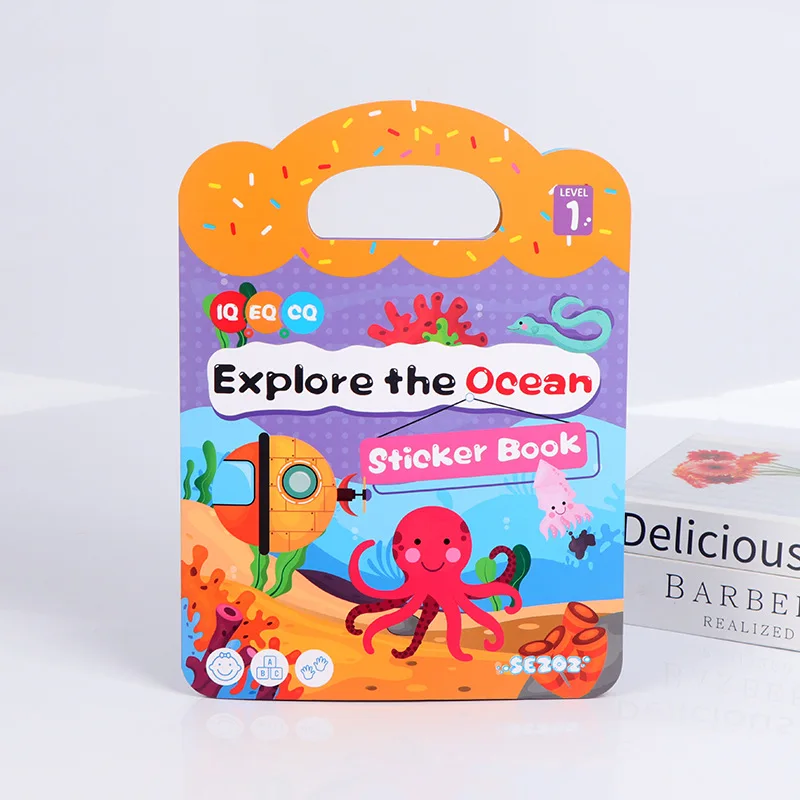 Adesivi in silicone Sezoz riutilizzabili Crea temi diversi per bambini Libro di adesivi per l'educazione precoce del puzzle dei cartoni animati