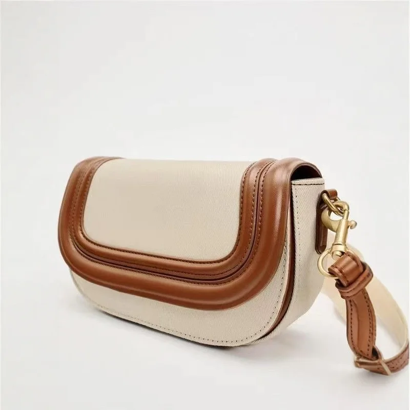 حقيبة كروس جديدة بحزام كتف عريض، حقيبة سرج، حقيبة كتف عصرية